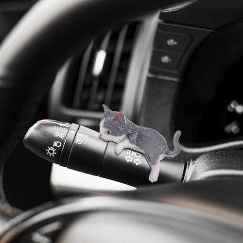 Image of 5pcs Cat Car Accessories,PVC Cat Figurine for Cars Home Garden Decor,Car Decorations Interior Dashboard Accessories (Style 2)