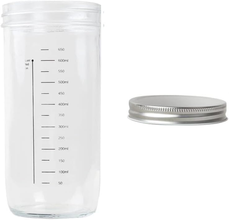 Sourdough Starter Jar Glass Set with Thermometer Bread Baking Supplies Wide Mouth Starter Dough Pots for Bread Making