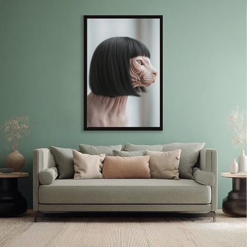 Poster amusant chat sphinx avec perruque idée cadeau originale - 5