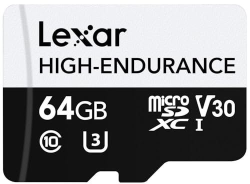 Image of Lexar HIGH-ENDURANCE MicroSDHC Card Heavy Duty UHS-I Class 10 4K Max Read 100MB /s Dash Cam for Security Cameras, 2 Year Manufacturer's Warranty, Domestic Support (64 GB)
