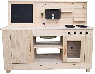 Big Game Hunters Triple Mud Kitchen with Working Tap  Childrens Wooden Outdoor Play Kitchen