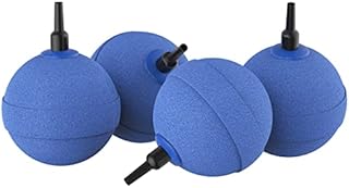 Uniclife Aquarium 5cm Air Stone Ball Blue Bubble Diffuser Release Tool for Air Pumps Fish Tanks Buckets Ponds and DWC Reservoirs, 4 Pack
