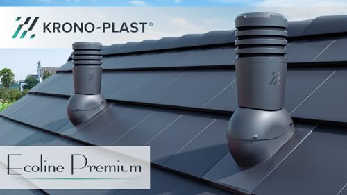 KRONO-PLAST Dachentlüftung Entlüfterkamin Dachkamin Dachlüfter 125 mm für Betondachziegel Doppelrömer Dachziegel Dachlüfter Ziegelrot Klassisch Rot Ecoline