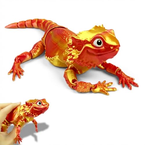 3D Printed Bearded Dragon Animals - Flexible Articulated Stuff for Adults, Home Office Decor, Stocking Stuffers Bulk, Birthday Party Halloween Christmas Gifts