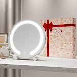 Vanity Mirror with Lights, 12 Inch Light Up Makeup Mirror, LED Makeup Mirror with Lights for Bedroom Tabletop, Smart Touch Control 3 Colors Dimmable, 360° Rotation, White - Image 2
