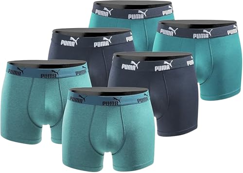 PUMA Boxershort 6er Pack Herren Basic Black Limited Edition - New Ocean- Gr.M
