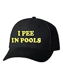 Go All Out Adjustable Black Adult I Pee in Pools Embroidered Dad Hat Structured Cap