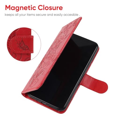 Vavies Capa para Galaxy A23, capa carteira para Samsung A23 SM-A235M com protetor de tela de vidro temperado, capa de couro floral com suporte para cartão de crédito para Samsung Galaxy A23 4G