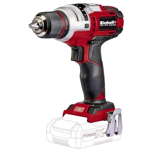 Taladro inalámbrico Einhell - TE-CD 18 Li E - Solo Power X-Change - Iones de litio, 2 velocidades, ajuste electrónico de par, bloqueo automático del eje, portabrocas sin llave, sin batería ni cargador