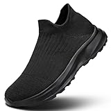 Mens Slip on Walking Shoes Athletic Sport Running Tennis Casual Sneakers Mesh Lightweight Breathable Gym Soft Sole