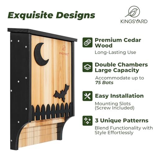 Kingsyard KYBH233CP Wooden Bat Houses For Outdoors thumb #2