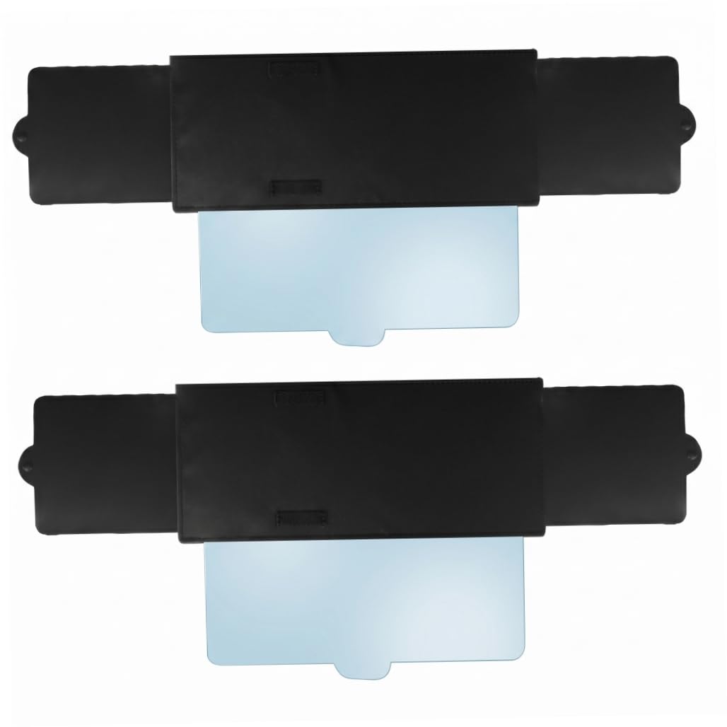 2 Protectores solares Extensores de Visera para Coche, Protector antideslumbrante Ajustable de 3 Lados para Parabrisas Negro
