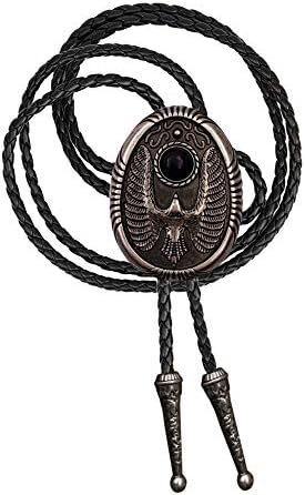 XGALBLA Bolo tie Black Stone Native American Western Cowboy Eagle for Men