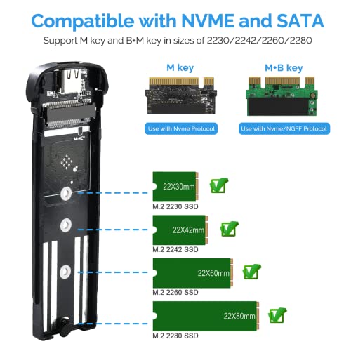 ELUTENG M.2 SSD Enclosure NVME SATA Dual Protocol SSD to USB Adapter の商品画像 6