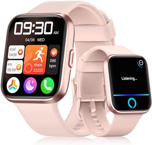 aeac Smart Watch for Women Android & iPhone (Alexa/Answer/Make Call), 1.8″ HD Screen Smart Watches with Pedometer/Heart Rate/Sleep Monitor, IP68 Waterproof, 100+ Sport Trackers