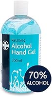 Relisan Alcohol Hand Sanitiser Gel 500ml - 70% Alcohol - Made in UK 888 - Blue (Packing May Vary)