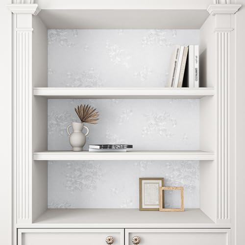 Papier peint blanc pour chambre decoration murale fleurie et douce - 8