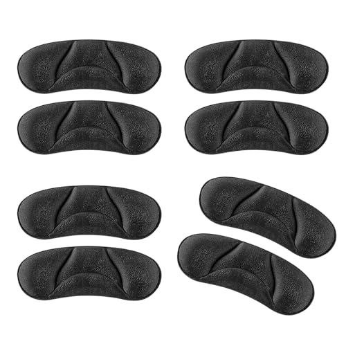 4 Pairs Comfort Heel Cushions Adhesive Curved Nonslip Heel Grip Pads for Daily Commute Standing Walking Foot Protective Nonslip 