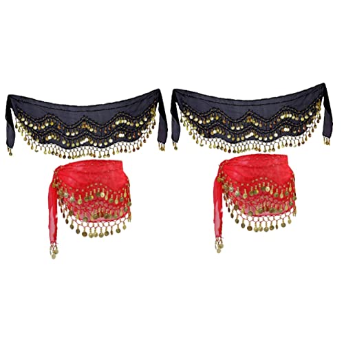 BESTOYARD 4 Pcs lenço de barriga lenço de quadril lenço de dança xaile cadeia de cintura de dança do