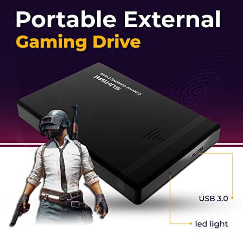 SUHSAI 1TB Portable External Hard Drive USB 3.0 Extended Data Storage Expansion Backup & Gaming Hard Drive Disk 2.5" HDD For PC Laptop Mac Smartphones PS3 PS4 PS5 Games Drive - Image 3