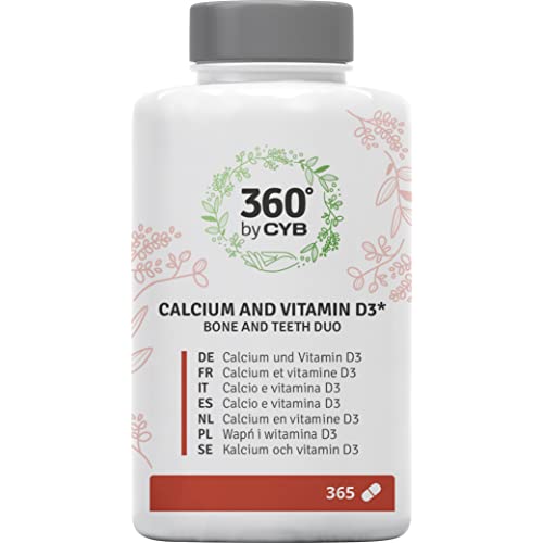 CYB 360 - Bone & Teeth Duo, suplemento para dientes y huesos con calcio y vitamina D3, vegetariano, 365 comprimidos Cover