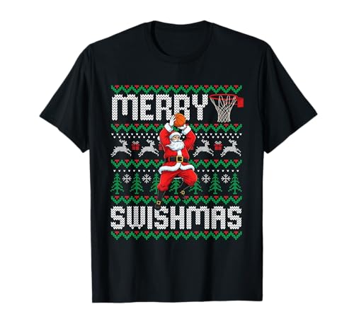 Merry Swishmas - Lover Basketball Player Xmas T-Shirt