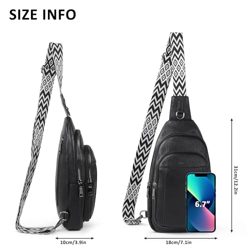 Image of TANTOMI Small Sling Bags for Women, Leather Cross body Purses Bag for Daily Travel Leisure Sport Fanny Packs with Adjustable Strap