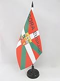 Uso : Decoracion de Interior AZ FLAG Bandera de Mesa del PAÍS Vasco Gora EUSKADI 21x14cm - BANDERINA de DESPACHO Vasca 14 x 21 cm