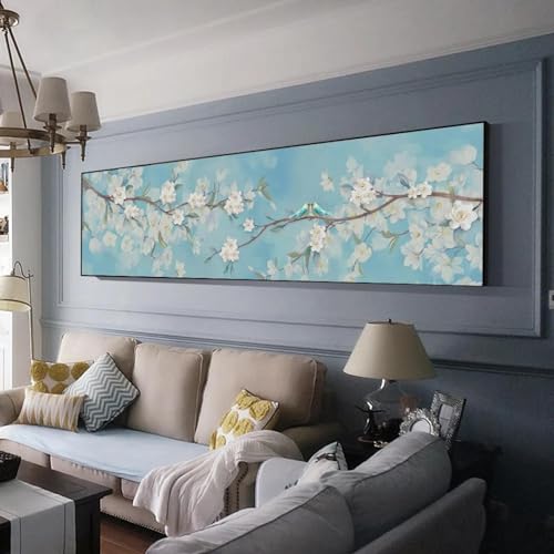 Décoration murale chambre grand format oiseaux et fleurs KEBIA