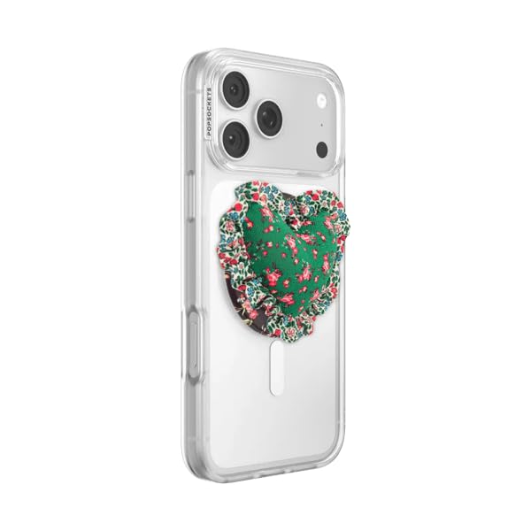 PopSockets Agarre de teléfono para MagSafe, Soporte magnético, Cosido Lindo | Extraíble, para Kindle/Android/iPhone, con imán, corazón, San Valentín, teléfono, mujer