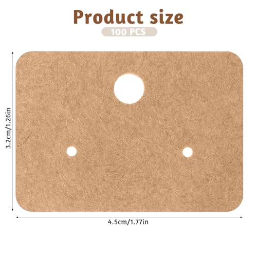 Cartões de brinco, 100 peças de cartões de exibição de brincos, cartões de exibição de brincos marro