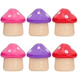 Glam Lux Bundle Mushroom Shaped Lip Balm Enchanted Lips, Twist Open, Fruity Scents, Vibrant Colors Set of 6 Moisturizing Nourishing & Hydrating For Dry Chapped Lips For Women, Girls & Tweens