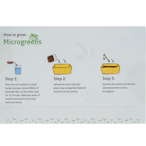 Image of Microgreens Grow Set Seeds | Complete Gardening Package Jute Trays, Cocopeat, Spray Trimmer Tools | Fresh Harvest Living Spaces, Balcony, Terrace Countertop Cultivation