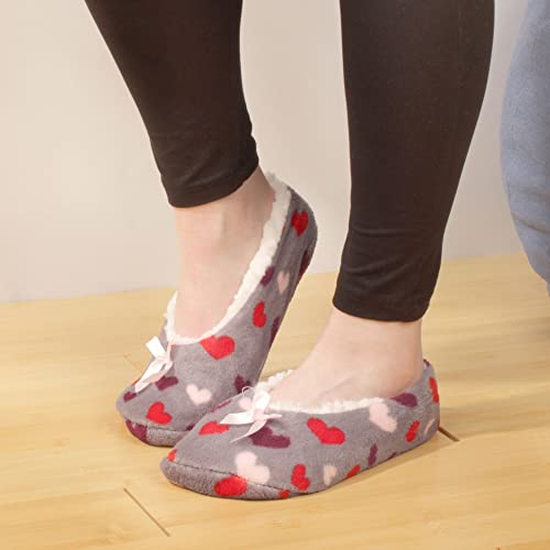 Image of BambooMN Women's Stripe Patterned Non-Slip Lined Travel Home Slippers - 2 Pairs