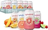 Spindrift Sparkling Water, 4 Flavor Variety Pack, Made with Real Squeezed Fruit, 12 Fl Oz (Pack of 20)