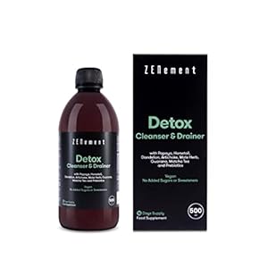 DETOX Cleanser & Drainer Vloeibare Afvallen, met Papaja, Heermoes, Paardenbloem, Artisjok, Maté-kruid, Guarana, Matcha-thee en Prebiotica | 500 ml Vegan | Zenement