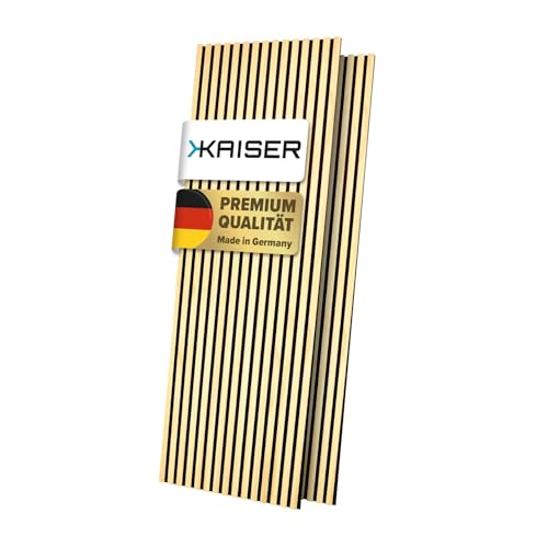 Kaiser Akustikpaneele Wandpaneele Lamellenwand Holzpaneele Hochwertige Akustikpaneel Holzwandpanele zur Schalldämmung Verschiedene Formate verfügbar (1 120 x 40 cm)