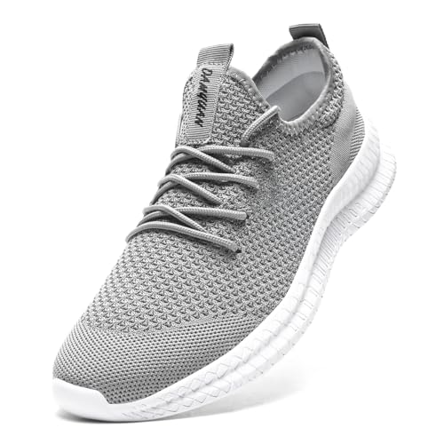 Image of DLWKIPV Mens Slip On Shoes Tennis Walking Gym Athletic Running Fashion Sneakers Workout Footwear Casual Sport Outdoors Breathable Knitted Mesh Lightweight
