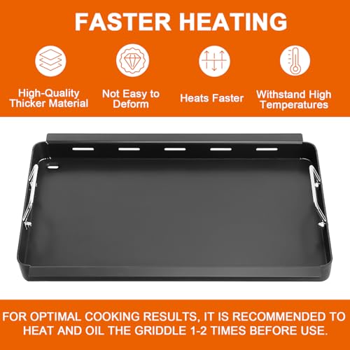 Full-Size Griddle Inserts for Nexgrill 5 Burner 720-0888 720-0888N 720-0882A 720-0882S Grill, Flat Top Griddle with Silicone Handles for Nexgrill Home Depot 4 Burner 720-0830H 720-0830X Grills by DELSbbq - Image 4