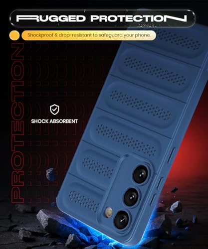 Image of WOW IMAGINE Ultimate Silicone Back Cover Case for Samsung Galaxy S23 5G | Heat Dissipation Thin Soft TPU | 360 Camera Protection | Breathable Cooling Holes - Deep Blue