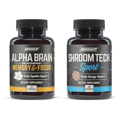 ONNIT Premium Alpha Brain Bundle - Nootropic Brain Supplement (30 Count) for Focus, Concentration & Memory + Shroom Tech Sport for Exercise, Energy & Cardiovascular Performance (28 Count) Cover