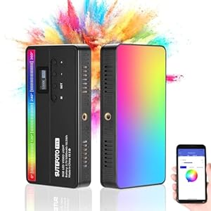 RGB Video Light,RONKOEN Portable LED Camera Light Panel 360° Full Color Dimmable 2800K-10000K,CRI 96+,5000mAh Rechargeable LED DSLR Lighting for Photography, Video Conference, YouTube, TikTok