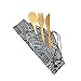 XA906 3 SZT/Zestaw bambusa noże łyżki widelec naczynia podróżne naczynia zerowe zerowe sztućce z odpadami Cutlery stołowe. (Color : 1250-K-1)