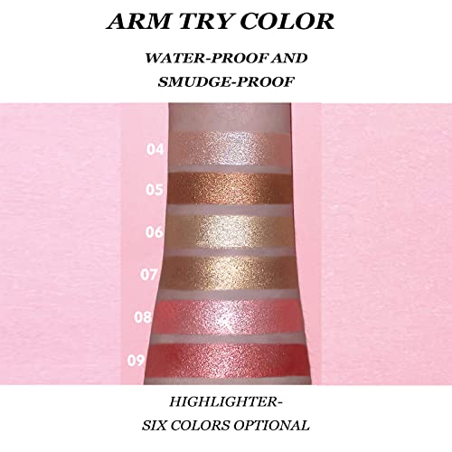 Liquid Highlighter Beauty Wand, 13 Colors, Creamy Soft Texture Face Highlighter For Natural Matte Finish, Lightweight, Long Lasting, Buildable & Blendable Highlighter Stick Makeup, With Cushion Applicator Attached, #06, 0.68 Fl Oz #TOP4