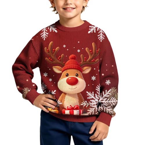 Rkwins Boys Merry Christmas Sweaters Cute Winter Crewneck Knit Pullover - image 4