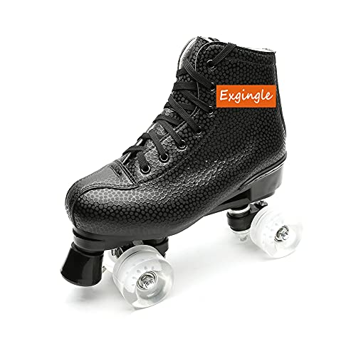 Image of Women Roller Skates High Top Indoor Outdoor Quad Speed Skates Black 12 M US Women