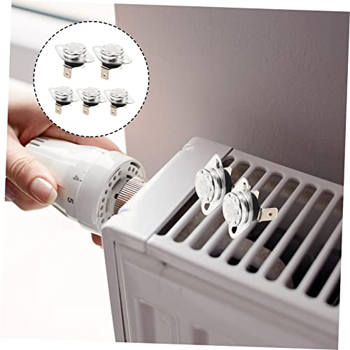 Jojofuny LQZ2420805KD 5Pcs Control Switch Normally Metal Temperature Home Appliances Thermal For Coffee Maker Metal Switch Metal Thermal Thermostat No Thermal Control 10A Heat Sensitive Alloy thumb #1