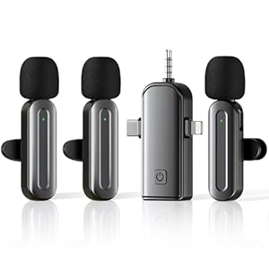 3 in 1 Wireless Lavalier Microphones for iPhone,Android,USB-C,Camera,Built-in Reduction ChipNoise,Plug-Play, 2.4G Ultra-Low Delay Mini Microphone for Interview/tiktok/Vlog/YouTube(3 MIC)
