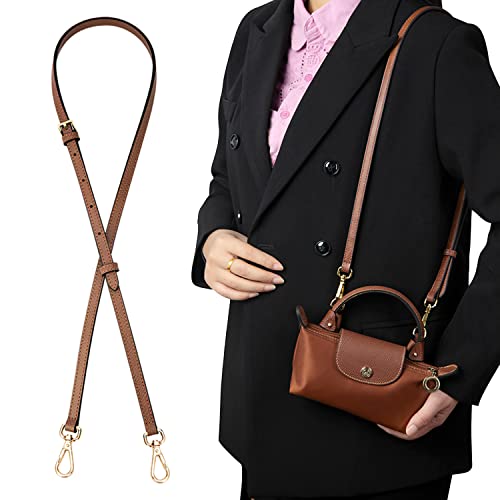 Image of Chispee Leather Replacement Strap Handles Purses Shoulder Bag Crossbody Handbag Strap Accessory (Brown)