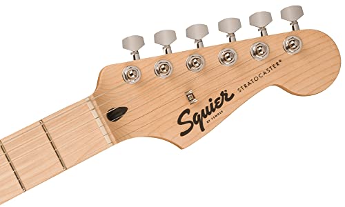 Image of Fender Squier Sonic Stratocaster HSS - Black Bundle with Tuner, Strap, Picks, and Austin Bazaar Guitar DVD
